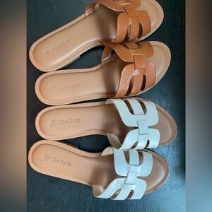 Women's Slide Sandals 2 Pairs BUNDLE